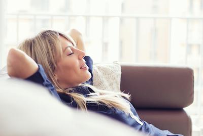 woman relaxing on the couch
