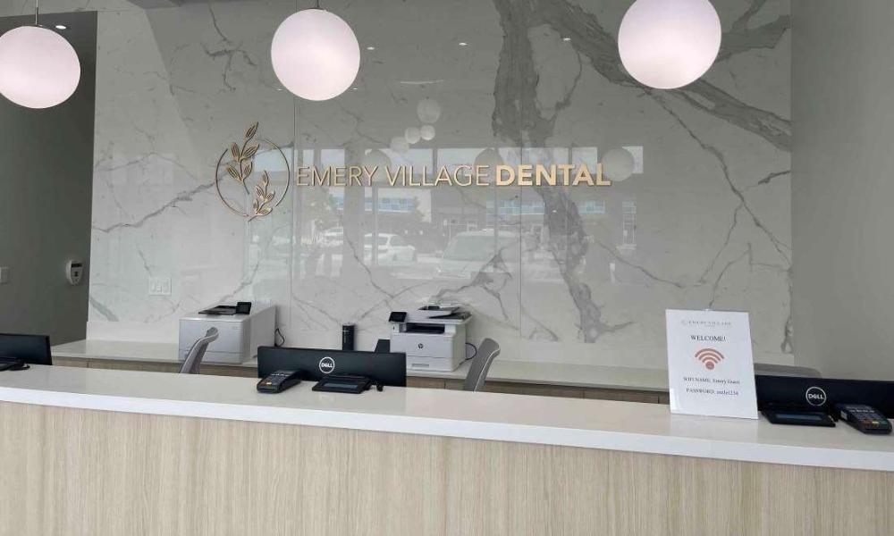 welcome desk at Emery Village Dental
