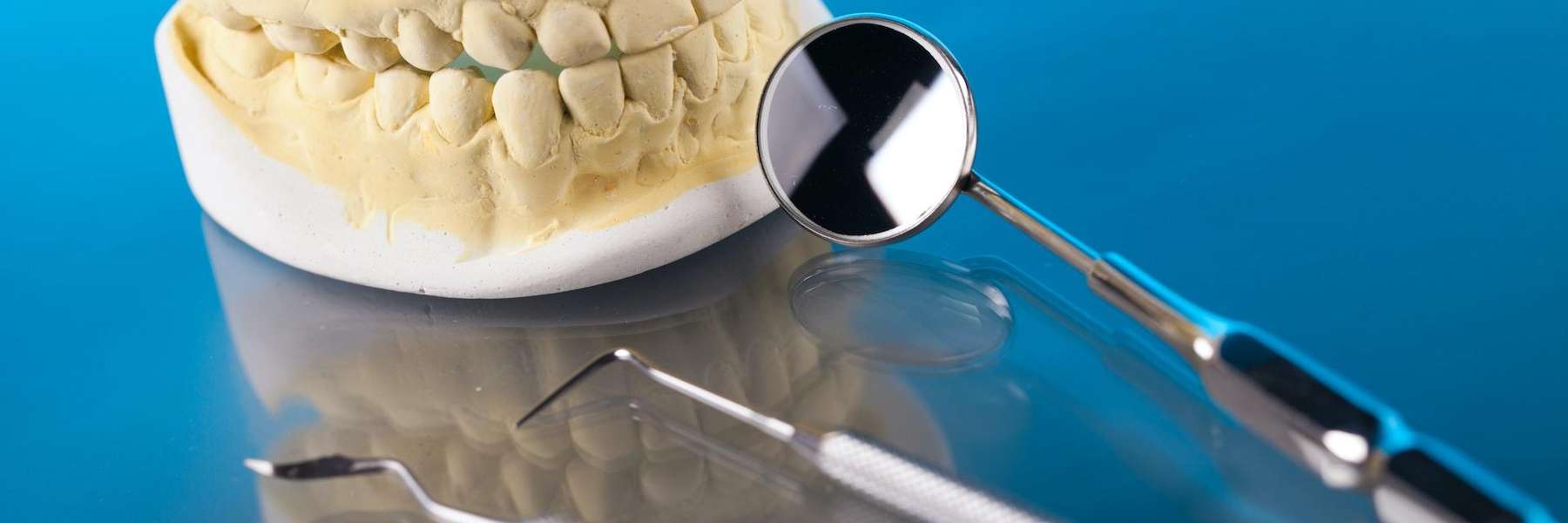 tooth model and several dental tools