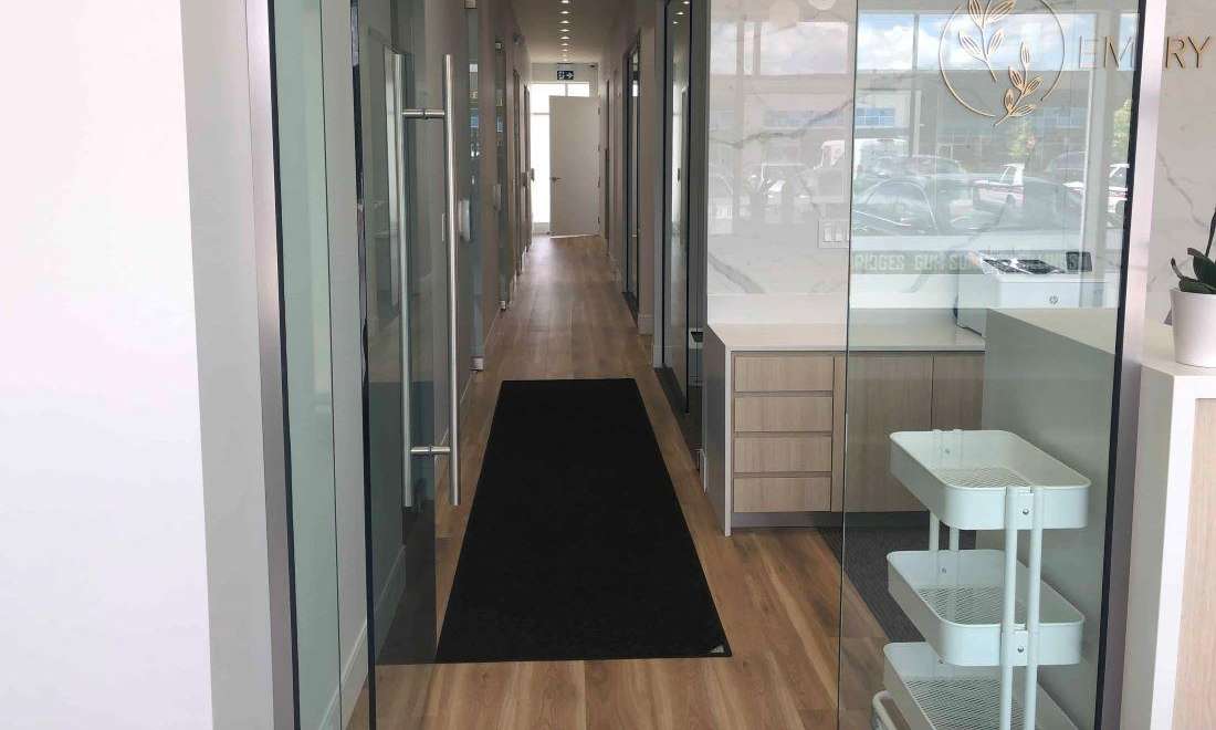 modern lobby in north york dentist office